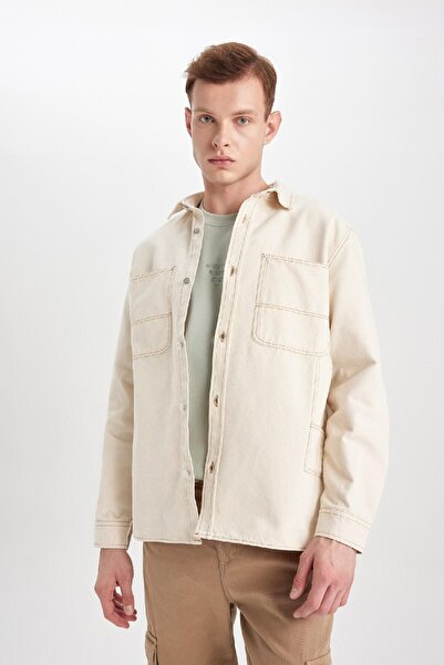 DeFacto Relax Fit Cotton Long Sleeve Shirt B9457Ax23Wn