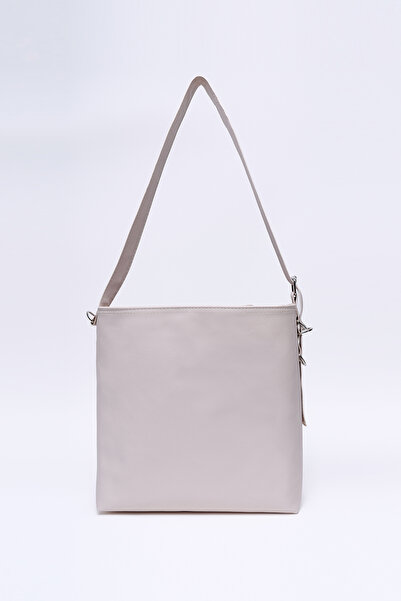 SHAKA Cream Shk175 Shabby Faux Leather, Snap Fastener, Lined, Inner Pocket, Adjustable Strap Handle and Shoulder Bag