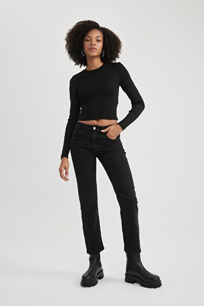 DeFacto Slim Fit Dar Kesim Yüksek Bel Bilek Boy Jean Pantolon C1094ax23cw