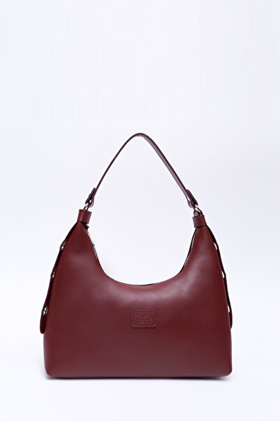 SHAKA حقيبة يد وكتف نسائية من الجلد الصناعي موديل Shk82 باللون الأحمر الداكن ...