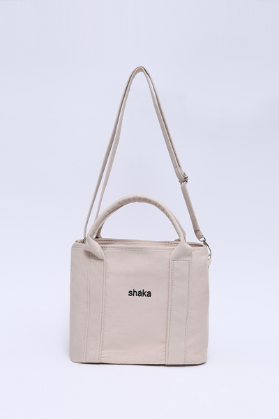 SHAKA Cremă Shk165 Pânză din pânză, cu două compartimente, curea, fermoar, ge...