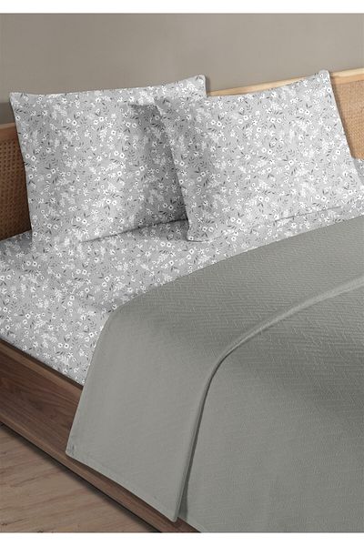 Evim 100% Cotton Doria Dark Gray Single Pique Set 160 X 230cm