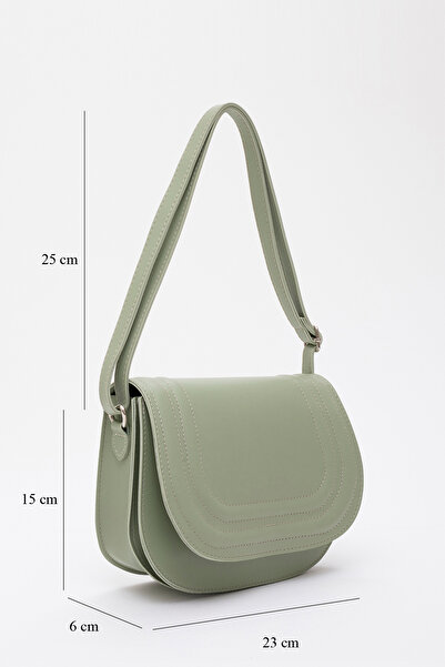 SHAKA Mint Green Shk93 Faux Leather 2 Compartment Adjustable Strap Arm and Shoulder Bag
