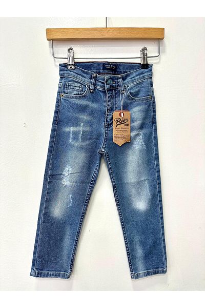 rois kids Boy's Ripped Detailed Flexible Jean Trousers