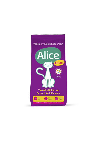 Alice Smart Tavuklu Balıklı Sebzeli Yetişkin Kuru Kedi Maması 1 Kg