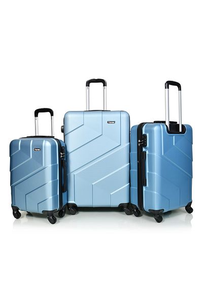 WAVES Murano 3 Piece Unisex Luggage Set in Gold, 28" - 24" - 20"