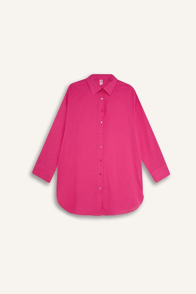 DeFacto Regular Fit Cotton Beach Shirt-Fall in Love W8241Az24Sm