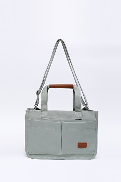 SHAKA Green Shk174 Canvas Fabric, Three Compartments, Zipper, Double Strap, H...