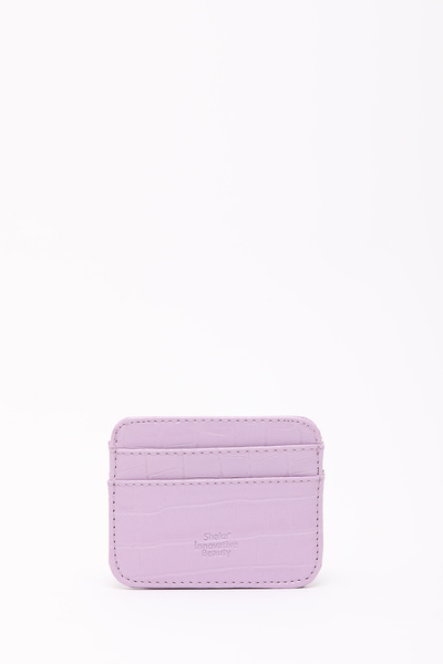 SHAKA Lila Shk181 Kroko Suni Deri, 4 Kartlık ve Para Bölmeli, Unisex Kartlık