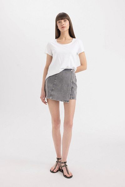 DeFacto Fustă mini Jean cu Talie Inalta - C0695AX24SM