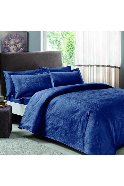 Taç Luxury satin jacquard bed linen, 6 pieces, Taç, Blue Knot