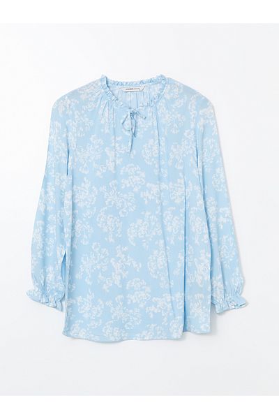 LC Waikiki Women's Blouse with Tie-Down Collar Flower