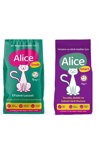 Alice Snob + Smart Yetişkin Kedi Maması 1+1kg