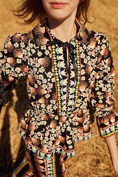 DeFacto Lug Von Siga x DeFacto - Μπλούζα με λαιμόκοψη V-Neck Poplin Oversize C1131AX24SM