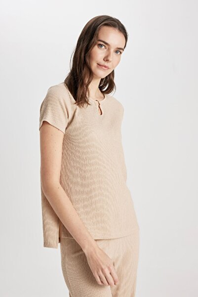 DeFacto Μπλουζάκι με κοντό μανίκι με λαιμόκοψη C0194ax24sp