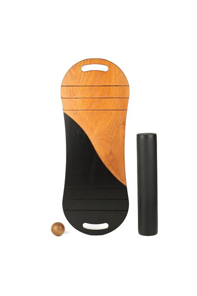 Wood Stone Art Double Function Balance Board - Balance Board, Gym Board, Rocket Board 73 X 28 cm