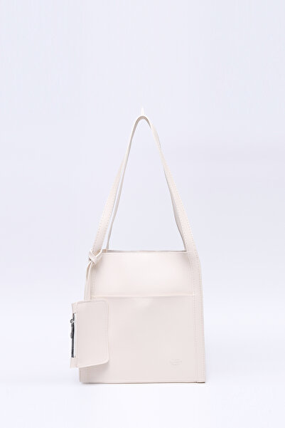 SHAKA Krem Shk123 Suni Deri, Çıtçıtlı, İki Bölmeli, Cüzdanlı, Makyaj Çantalı,...