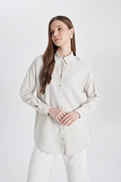 DeFacto Relaxed Cut Long Sleeve Shirt Tunic - Tycmmtkkun 170912443971634