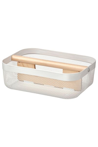 IKEA RISATORP Basket with compartments, white, 33 x 24 x 11 cm
