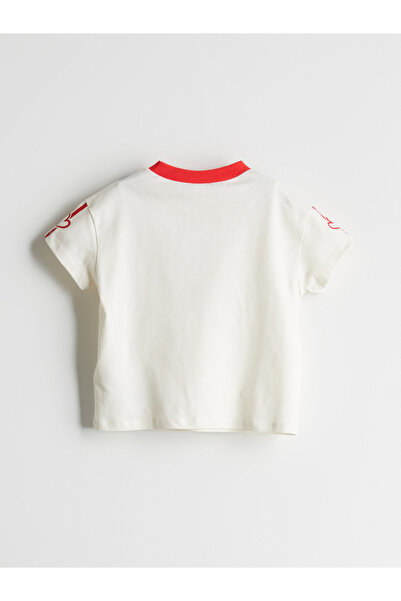 LC Waikiki Dívčí tričko s potištěným textem Crew Neck