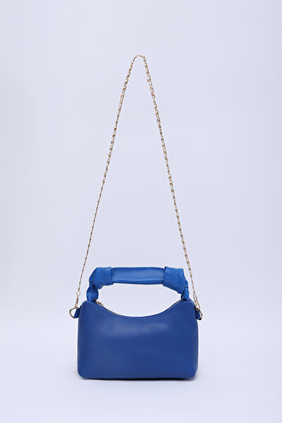 SHAKA Saks Blue Shk24 Γνήσιο μαλακό δερμάτινο κόμπο με λεπτομέρεια αλυσίδας τ...