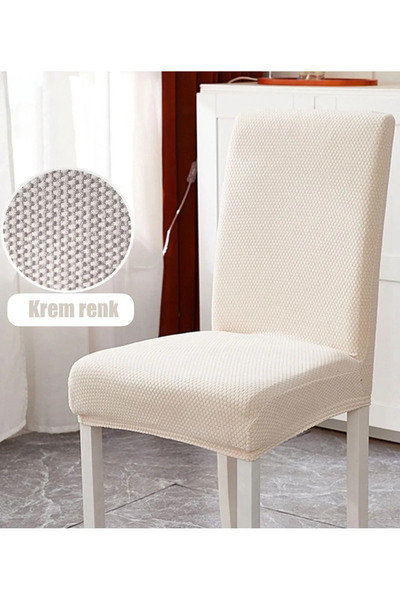 HANSARAYHOME HANSARAY Lıkralı Bal Petek Desen 1 Adet Standart Lastıklı Sandalye Örtüsü Su Yeşili Renk 1'li