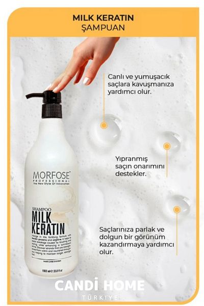HOBİ CONDİ Premium Special Series Nourishing and Protective 1000 ml Milk Keratin Shampoo