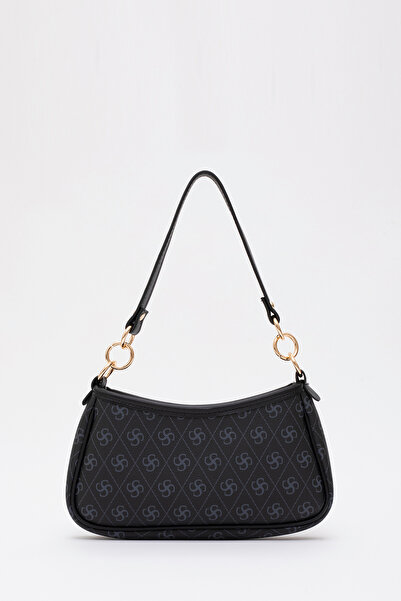 SHAKA Monogram Baskılı Siyah Shk113 Suni Deri Astarlı Fermuarlı Ayarlanabilir...