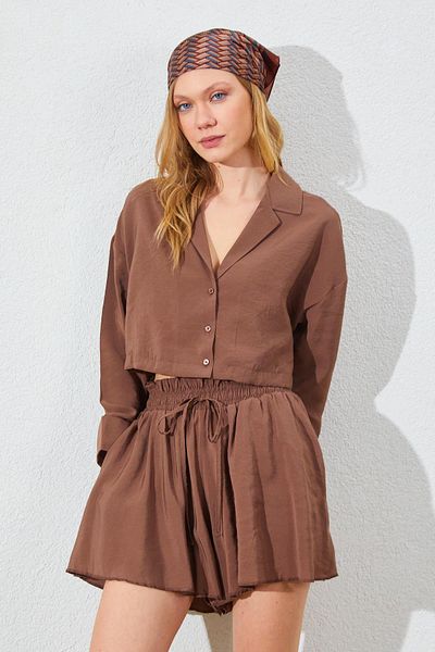 TENA Cămașă modal Mocha Crop pentru femei