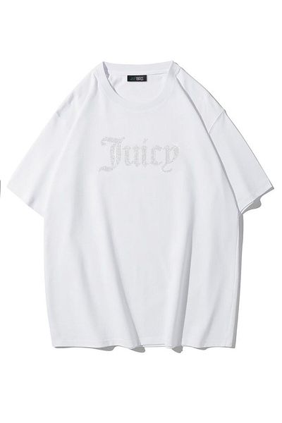 BRZ COLLECTION Unisex Oversize Stone Printed Juicy T-shirt Λευκό