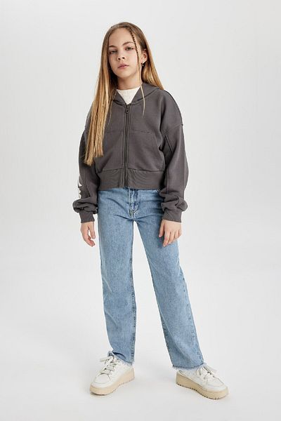 DeFacto Girl's Hooded Zippered Sweatshirt B9553a824sp