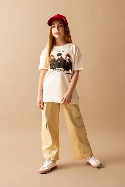 DeFacto Girl's Wide Leg Cargo Wide Leg Cotton Trousers C1644a824sp