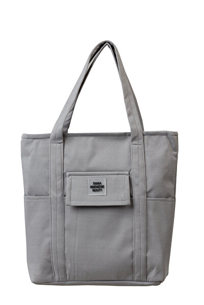 SHAKA Gray Shk20 4 Compartment Zippered Canvas Fabric Daily Women's Shoulder ...