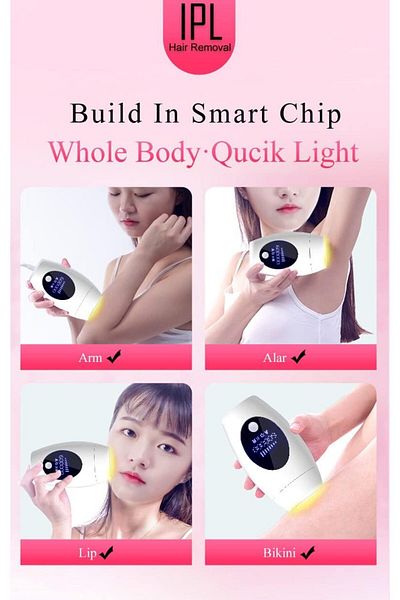 COOYA IPL Laser Hair Removal Device, With 8-Level Energy, 600,000 Flashes, 2 Modes, Painless, for Body