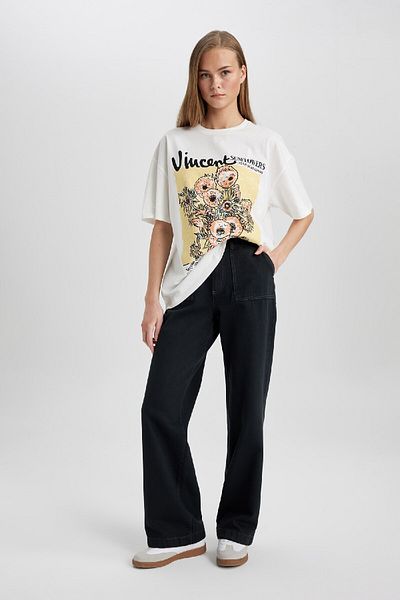 DeFacto Wide Wide Leg - Straight Pocket Basic Gabardine Pants C1735Ax24Sp