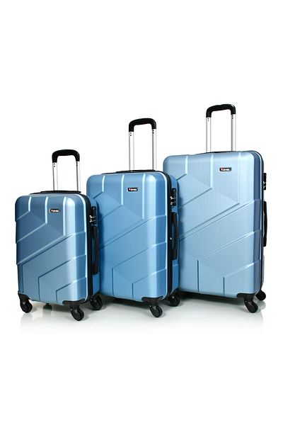 WAVES Murano 3 Piece Unisex Luggage Set in Gold, 28" - 24" - 20"