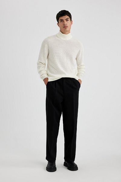 DeFacto Standard Fit Normal Cut Turtleneck Basic Plain Knitwear Sweater B9708Ax24Sp