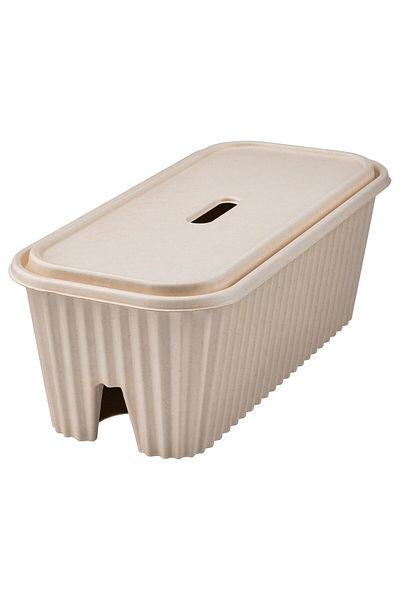 IKEA HÖNSNÄT Cable management box, natural, 38 x 18 x 14 cm