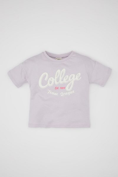 DeFacto Baby Girl - Crew Neck Printed Short Sleeve T-Shirt C0015A524Sm