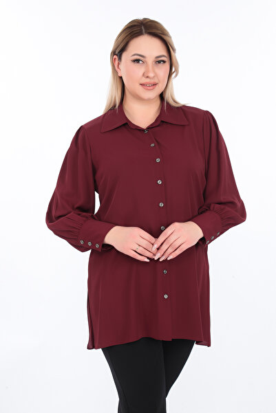 KİFAYET 16727 Polo Yaka Uzun Kol Uzun Tina Gömlek (R) (A102)