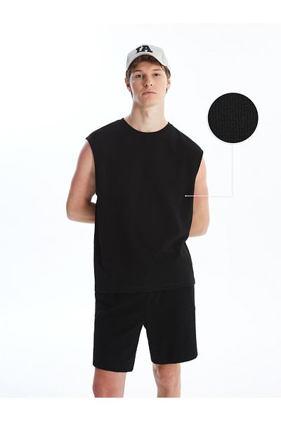 LC Waikiki Crew Neck Men's Sleeveless Textured T-Shirt