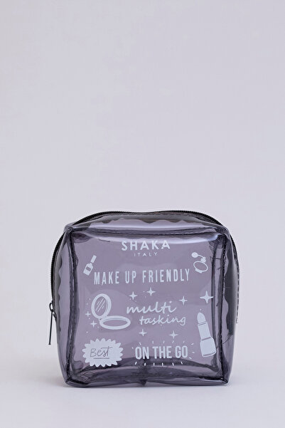 SHAKA Black Shk102 Square Transparent Pvc Multi-Purpose Travel & Makeup Bag