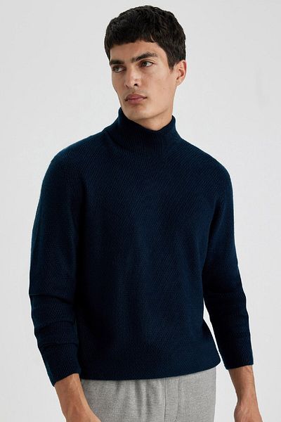 DeFacto Standard Fit Normal Cut Rollkragenpullover Basic Plain Knitwear Pullover B9708ax24sp