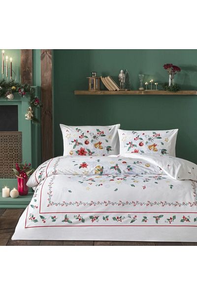 Taç Phosphorescent double bed linen with Christmas motifs, 100% cotton ranforce, Taç, Charm