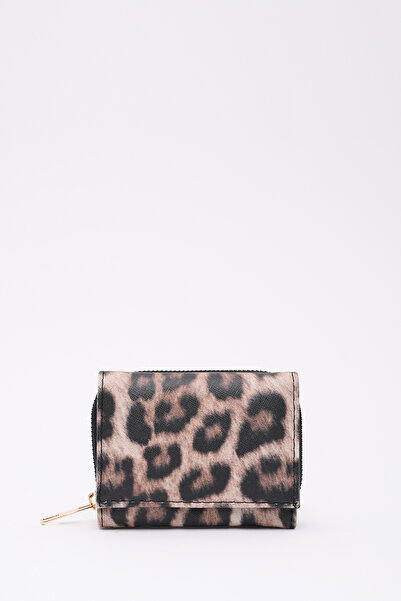SHAKA Mink Leopard Shk177 Faux Leather 8 Compartments, Card Holder, Paper and Coin Compartment Snap Wallet