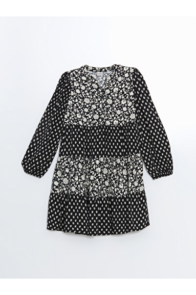 LC Waikiki Rochie de fete cu imprimeu floral și guler rotund