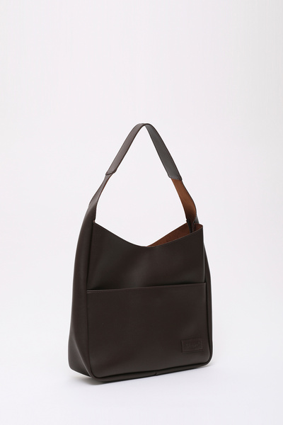 SHAKA Brown Color Shk180 Faux Leather, Snap Fastener, Two Compartment Hand, Arm and Shoulder Bag