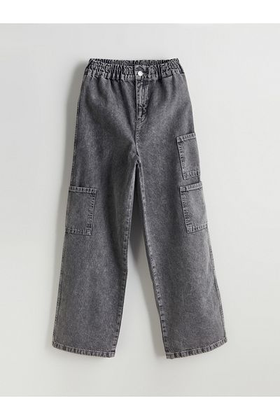 LC Waikiki Elastic Waist Girl's Cargo Jean Trousers