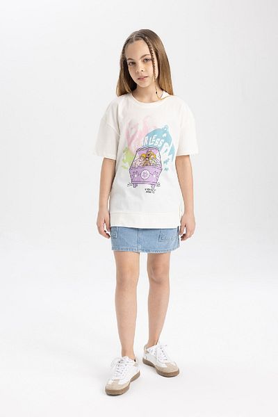 DeFacto Dívčí tričko Scooby Doo Print – oversize, výstřih, krátký rukáv C0146A824Sm