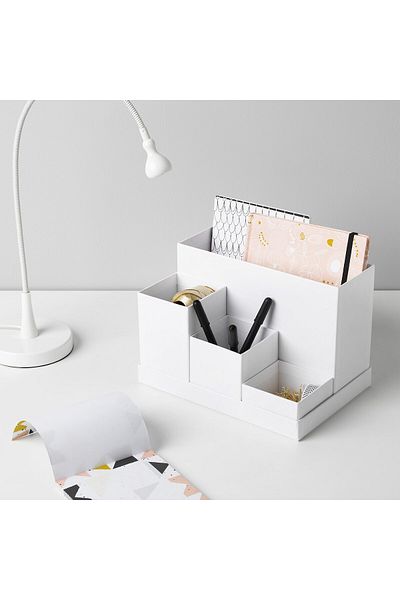 IKEA TJENA Desk organiser, white, 18 x 17 cm